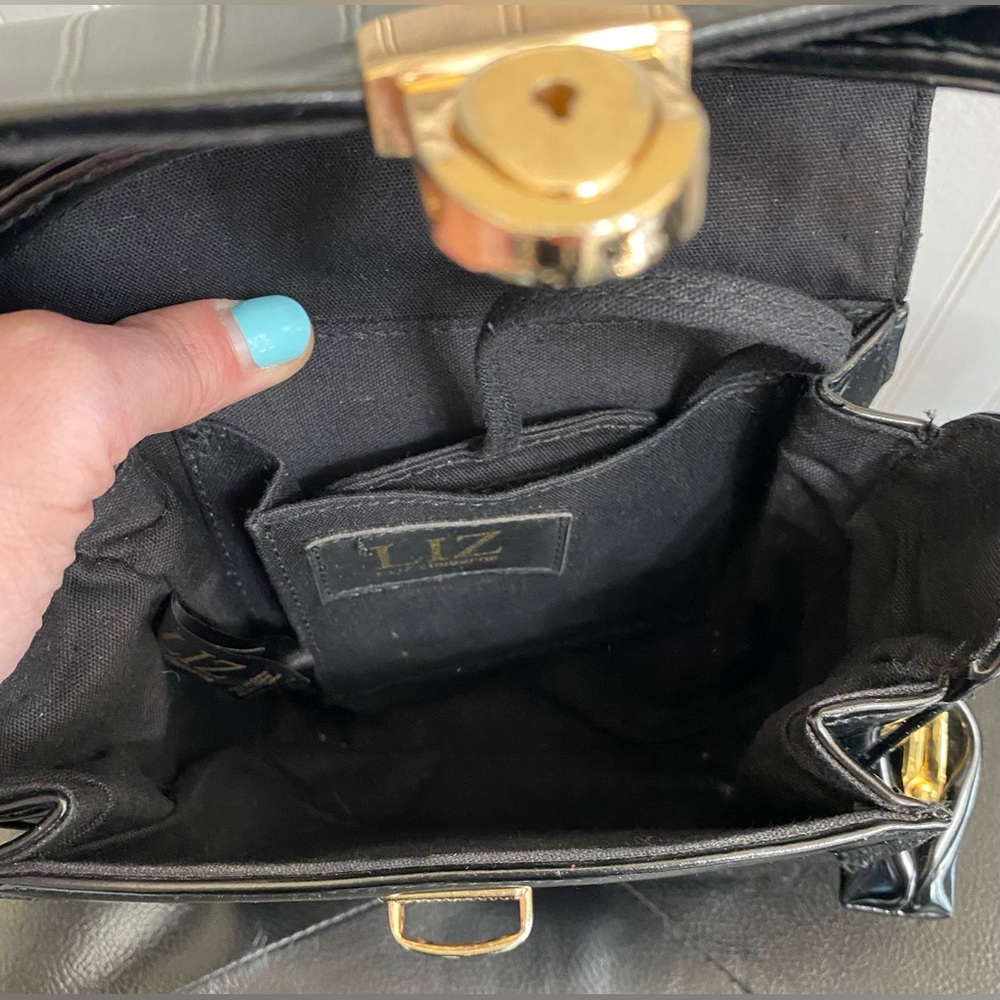 Vintage Liz Claiborne Black Patent Leather Purse - Picture 7 of 8